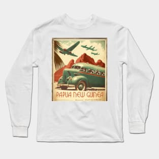 Papua New Guinea Vintage Travel Art Poster Long Sleeve T-Shirt